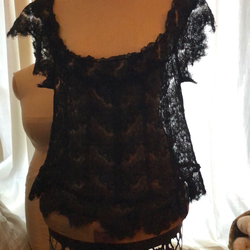 Black lace top size XL